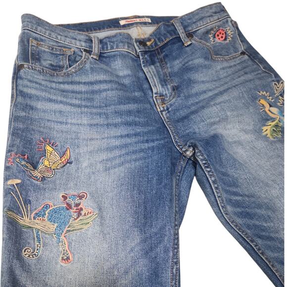 Johnny Was Zoe Cropped Boyfriend Jean Embroidered Size 28 - Picture 6 of 15